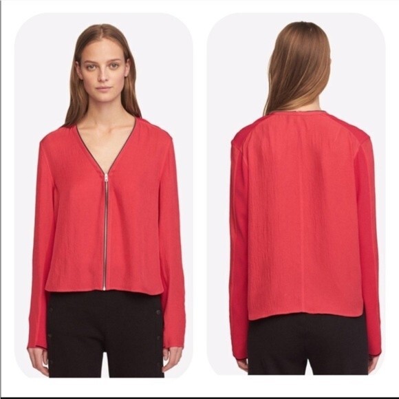 Rag & Bone Vanessa Top Jacket Red Zip Medium NEW NWT - Picture 1 of 12
